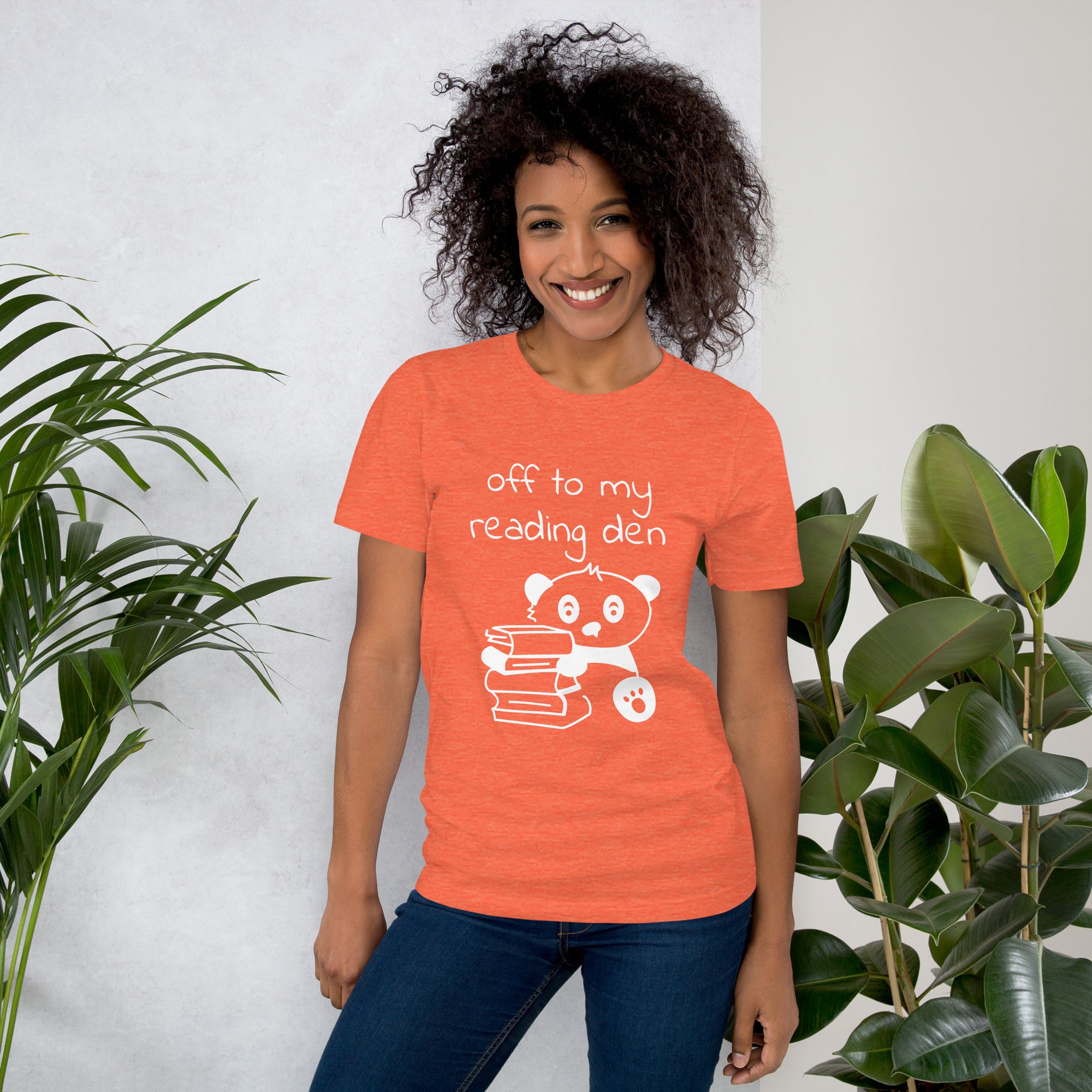 "off to my reading den" t-shirt